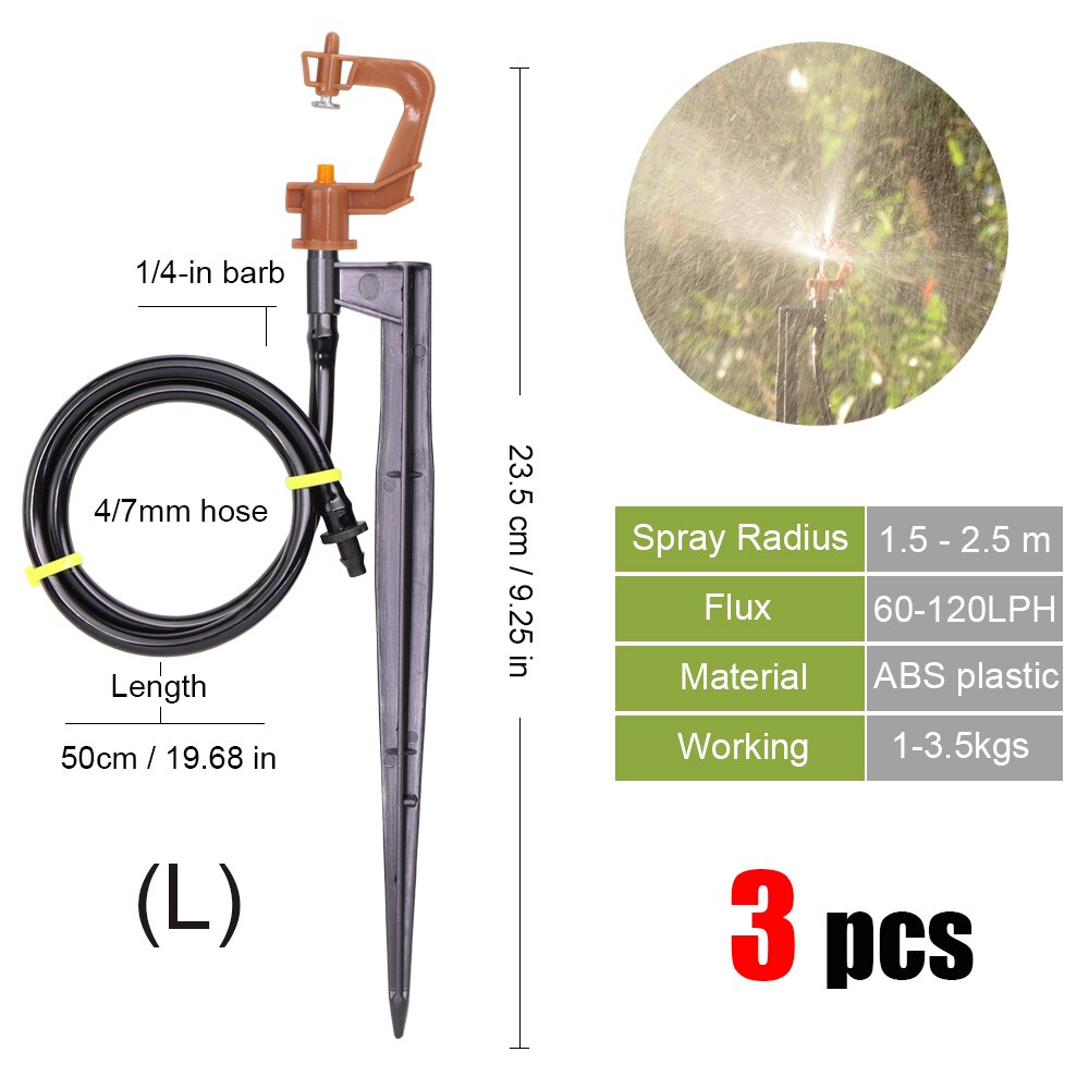 MUCIAKIE-rociadores de jardín con boquilla de nebulización, rociador de riego para jardinería o plantas, 3 uds.: Lx3pcs