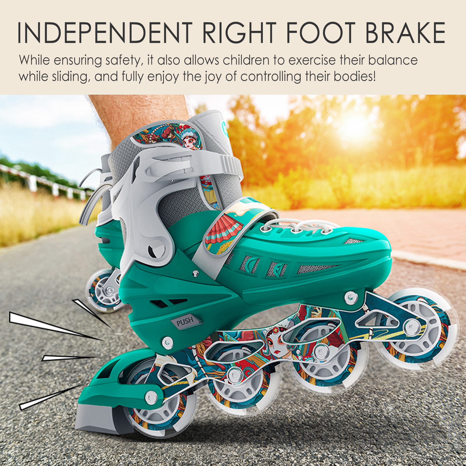 Inline Skates Outdoor Roller Skates Adjustable Rollerblades Illuminating Wheels Adult Tracer Adjustable 4 Rodas PU Glow Fitness