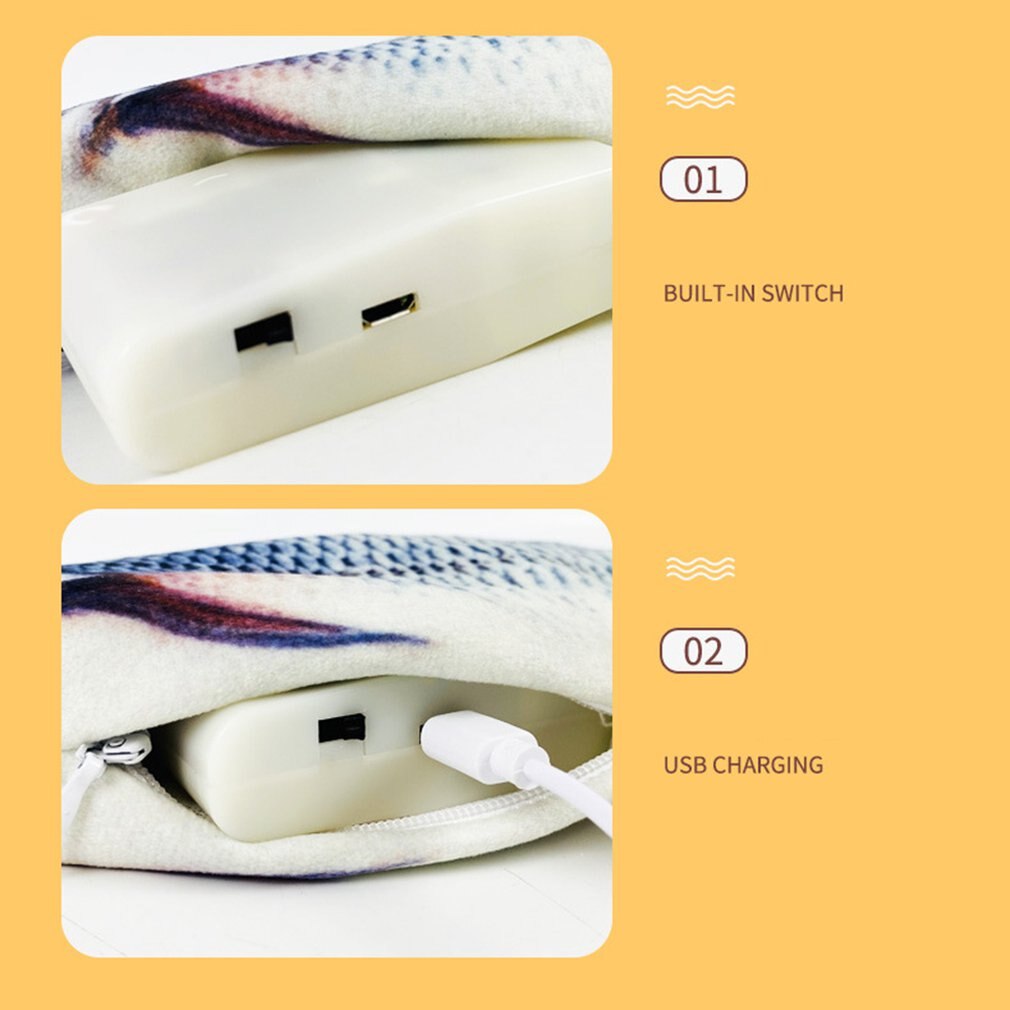 Elektrischer schaukelfisch, karpfen-simulationsfisch, katzenspielzeug, usb-elektrofisch