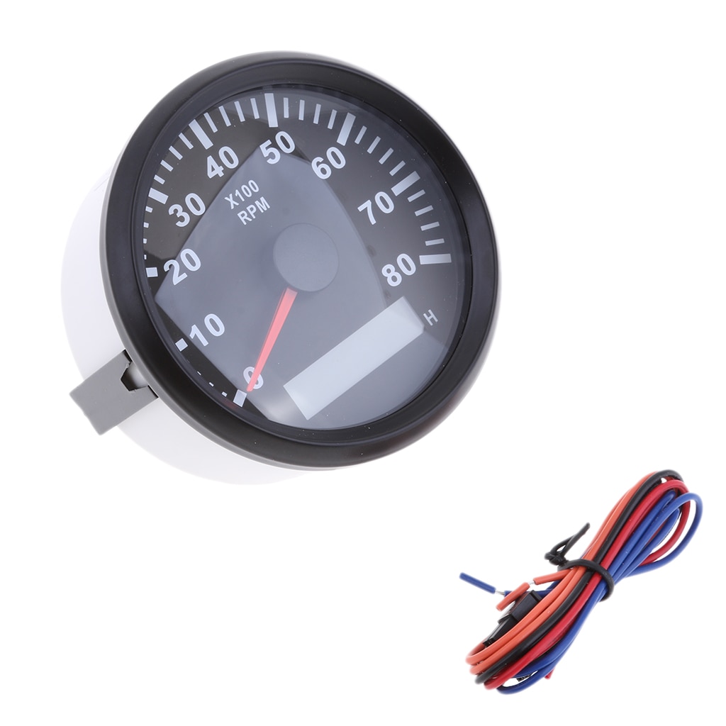 85mm Universal- Auto-Tachometer Tacho Messgerät Meter LED 0-8000 RPM #2