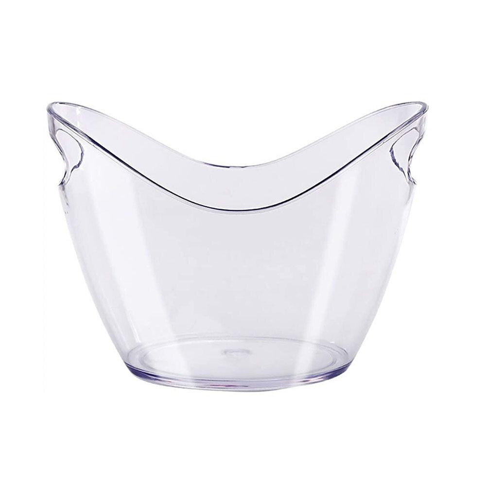 Seau à Glaçons Transparent Avec Poignée - Pour Bouteilles Champagne Vin - Idéal Fêtes Et Pique-niques