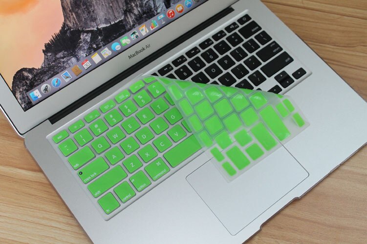 17 Colors US Keyboard Cover Silicone Skin Gel Case for Macbook Air 13" 15" 17"/Macbook Air Pro Protector: Light Green