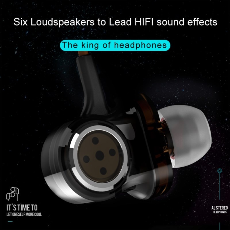 Auriculares dinámicos I-INTO i8, 6 unidades, Subwoofer de graves HIFI, 3,5mm, con seis altavoces