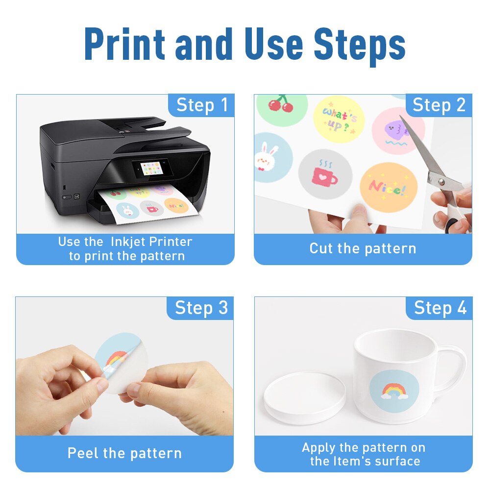 10/20/30/40/50/100 Sheets Transparant Printable Vinyl Sticker Papier A4 Waterdichte Zelfklevende kopieerpapier Voor Inkjet Printer