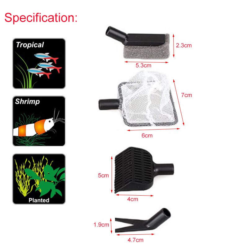 4 in 1 Cleaning Tools Kit Algae Aquarium Tank Clean Set Aquarium Cleaner Fish Tank Fish Net Scraper Sponge Aquarium Cleaner