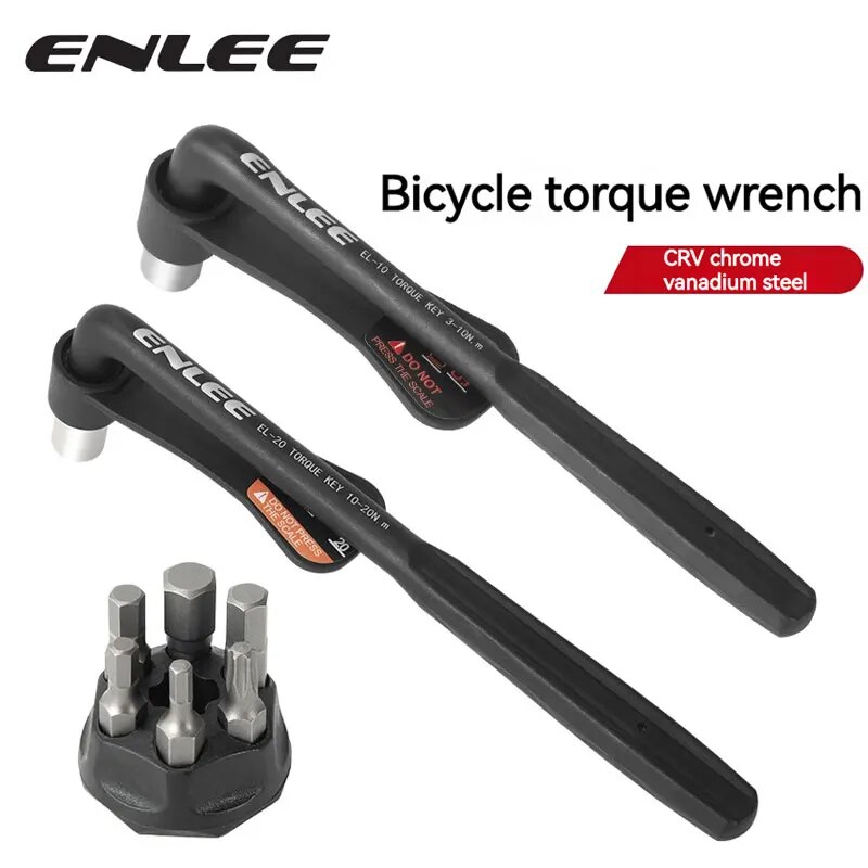 ENLEE-llave dinamométrica para bicicleta con juego de puntas, herramienta portátil pequeña para bicicleta de montaña y carretera, llave Allen, Kit de reparación de bicicletas