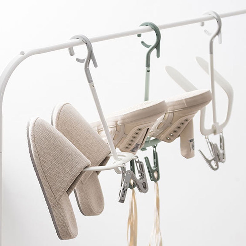 Cintres porte-chaussures rotatifs coupe-vent anti-dérapant pince 360 degrés séchage de chaussures artefact maison multi-fonction crochet