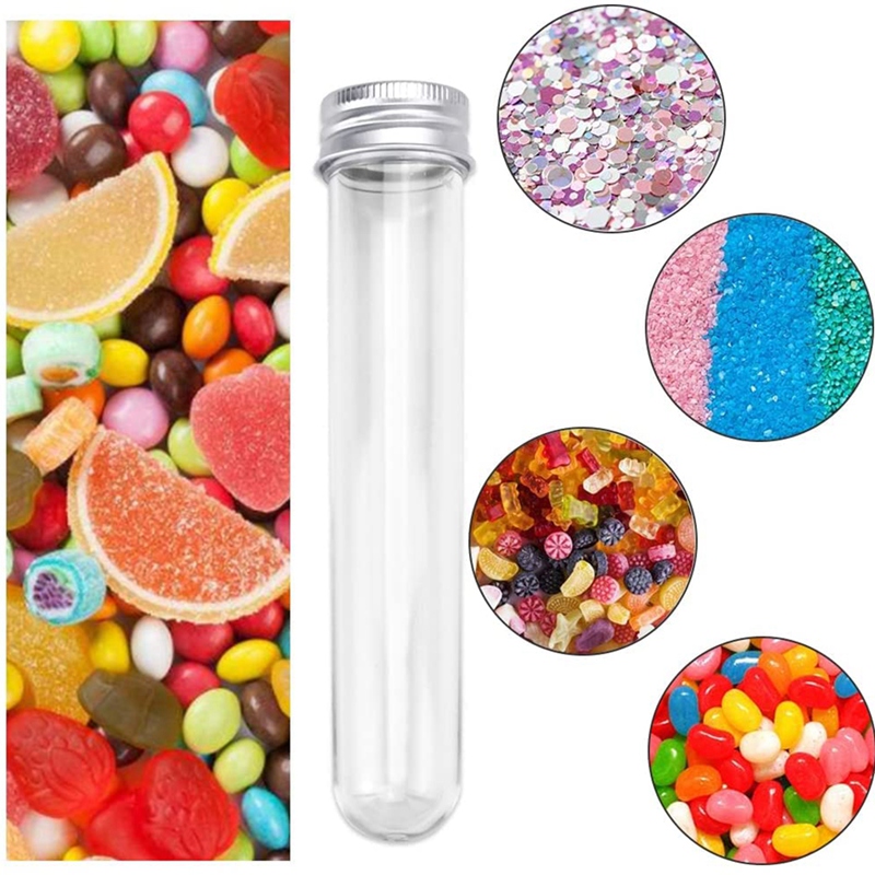 Tubos de ensayo de plástico de 30 piezas, tubos de ensayo de 45Ml, tubos de ensayo individuales con tapas, tubo de almacenamiento de muestras, juego de tubos transparentes