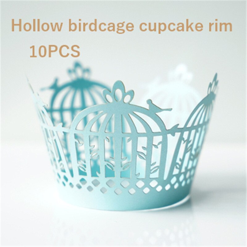 Cup Cake Grens Bos Art Papier Houder Parelmoer Papier Hollow Birdcage Cupcake Grens: 8