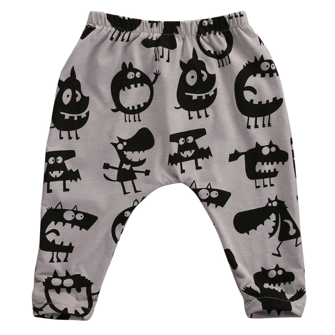 Pasgeboren Baby Jongens Meisjes Broek Bottom Print Leggings Broek Katoenen Lange Broek Kleding 0-3Y: Grijs / 12m