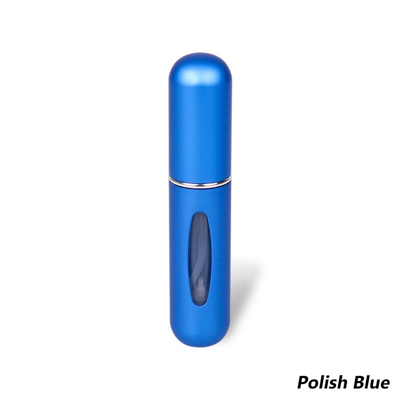 Wielokrotnego napełniania Mini Spray do perfum butelka aluminiowy rozpylacz przenośna kosmetyczka podróżna pojemnik perfumy butelka przechowywanie w domu: Polish Blue