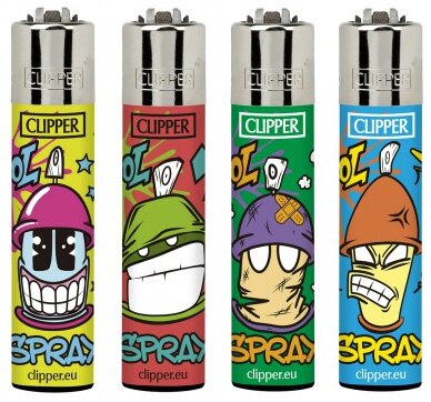 Clipper Coleciones Caricatura, Elige la Colecion de 4 Mecheros: 4 x Cool Spay