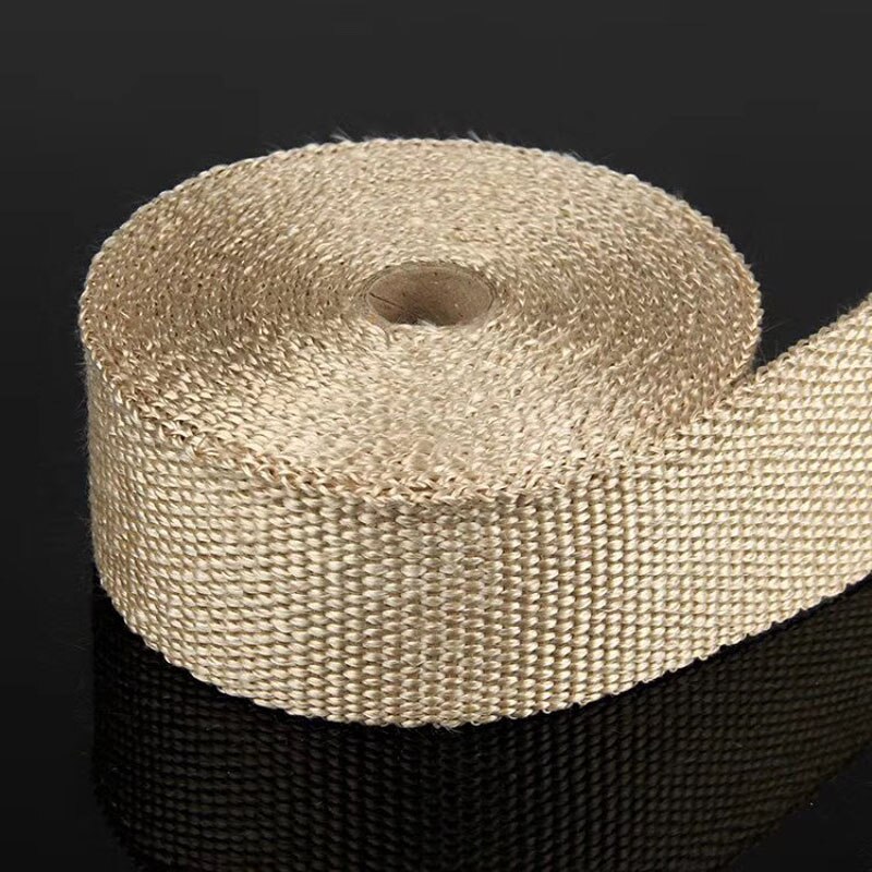 10 m venta caliente de calor de escape thermo wrap escudo tan protectora cinta aislante a prueba de fuego de tela rollo kit para: Beige