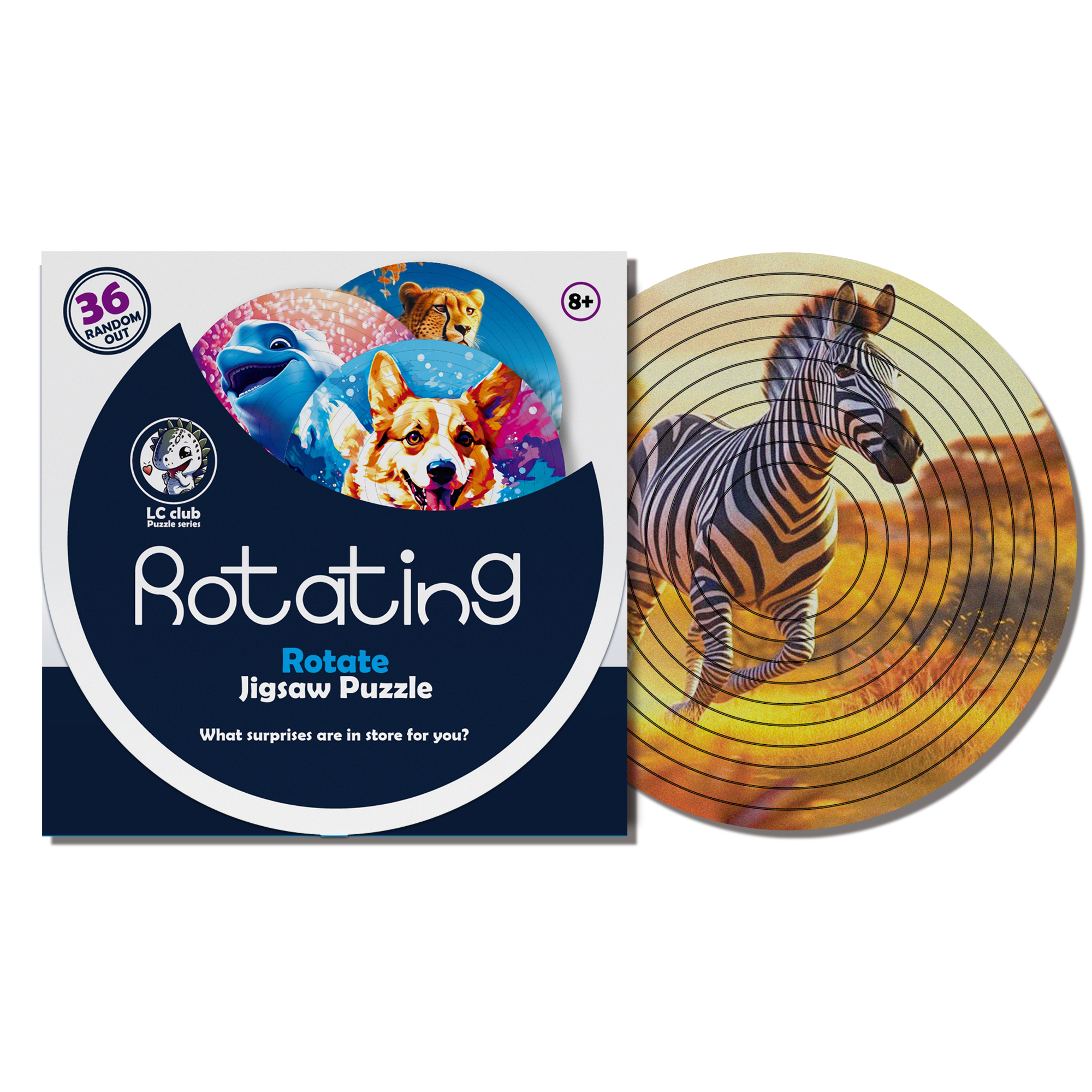 Decompression Irregular Rotate Jigsaw Puzzle Color Animal Rotating Puzzle Puzzle Montessori Toy Children's Birthday: Pink