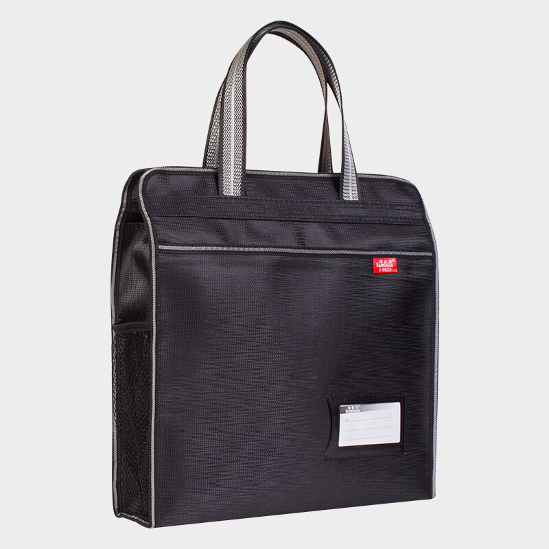 Bolsa de documentos portátil de lona A4, bolso de oficina con cremallera de gran capacidad, bolso de información multicapa, maletín de Conferencia: Default Title