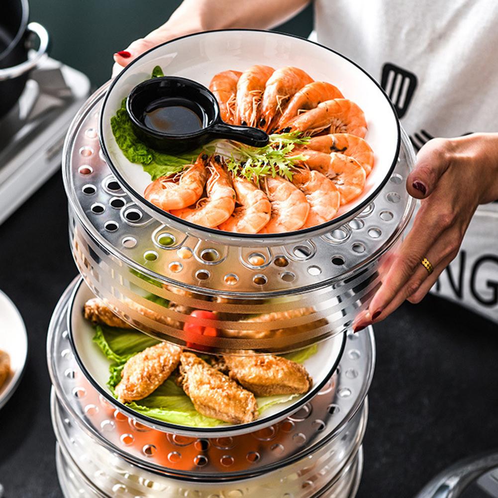 Household Stackable Insulation Dust Proof Food Container Leftover Lid Dish Cover