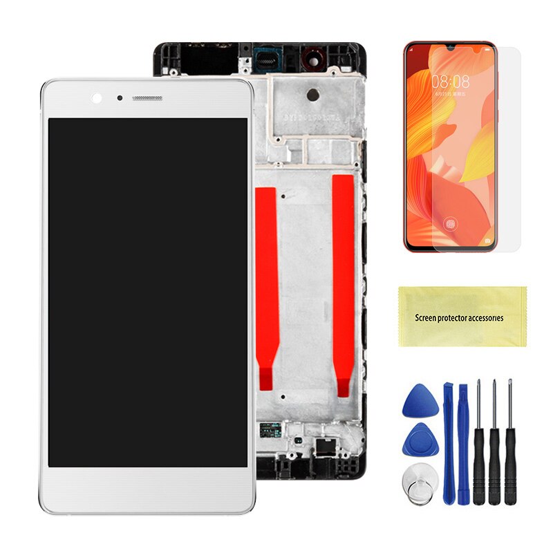 5.2 ''Originele Voor Huawei P9 Lcd-scherm Met Touch Screen Digitizer Vergadering Vervangen Met Frame P9 EVA-L09 EVA-L19 L29 display: White With Frame