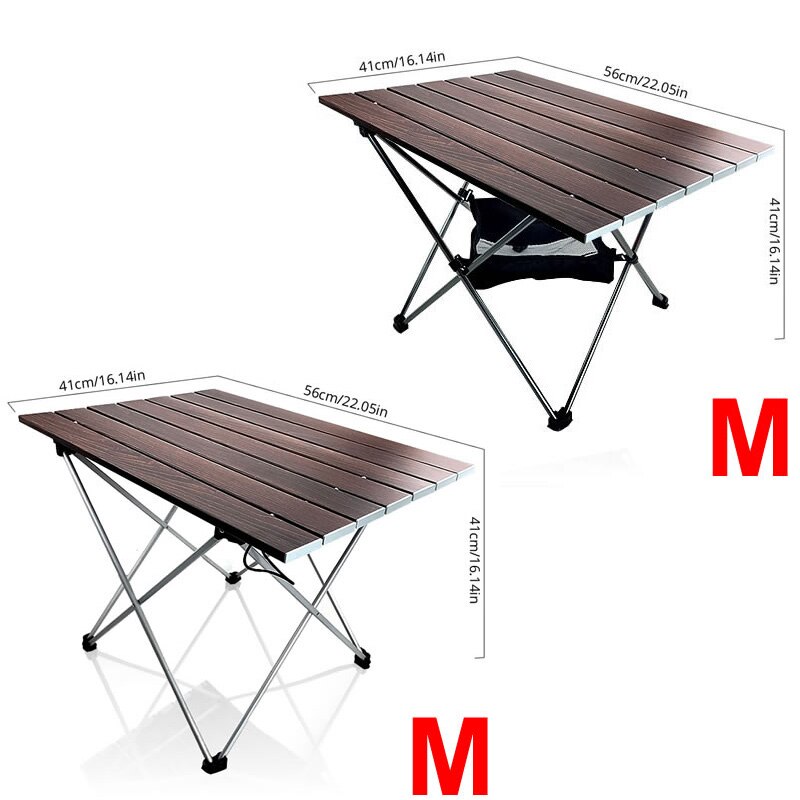 Wood Grain Outdoor Folding Table Aluminum Portable Picnic Barbecue Table Camping Table