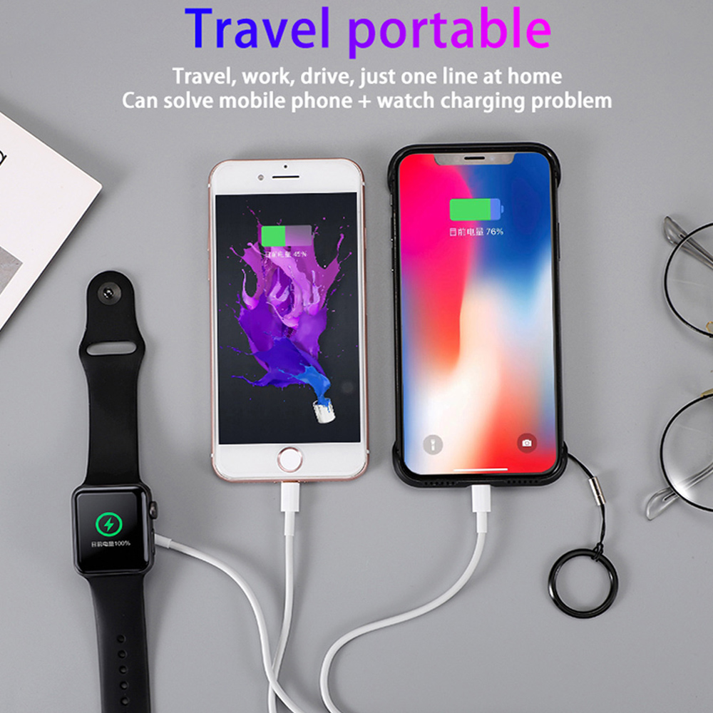 BSYDZKJGS 3 en 1 chargeur sans fil pour Apple Watch 1 2 3 4 chargeur rapide 1.2 câble USB pour iPhone X Xs 8 Plus iPod câble de données USB