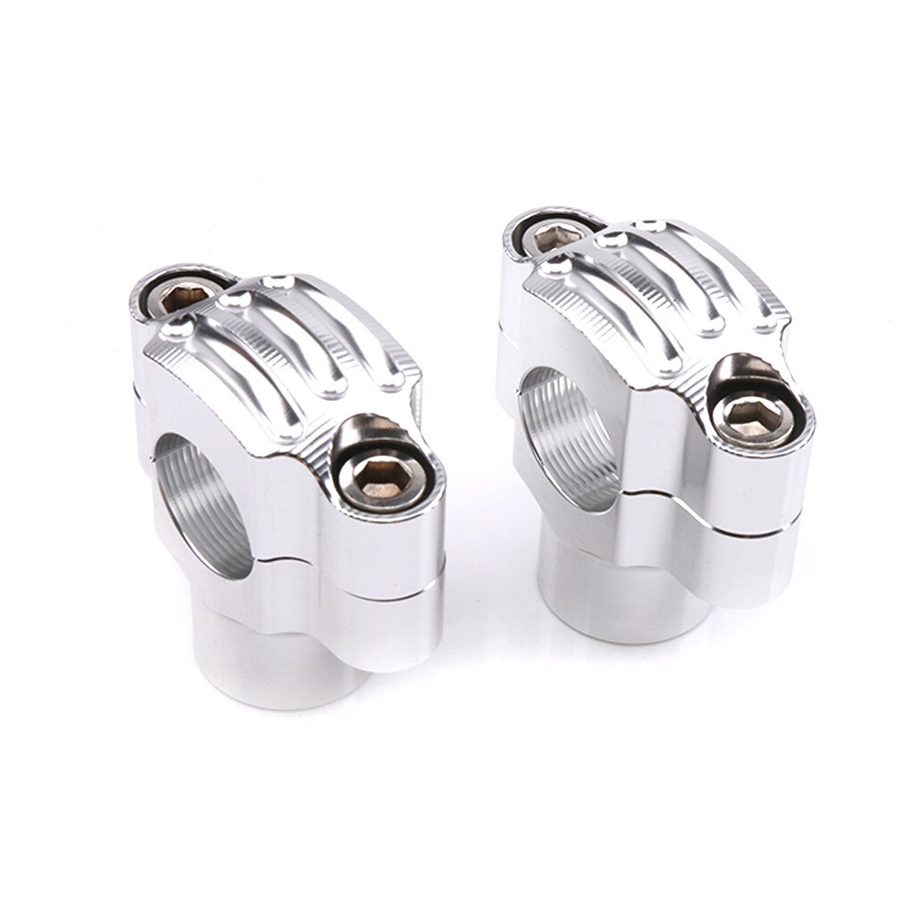 Motorcycle Universal 22Mm Stuur Risers Vet Handle Bar Mount Klem Voor Motorfiets Scooter Refit Stuur Refit Accessoires: silver