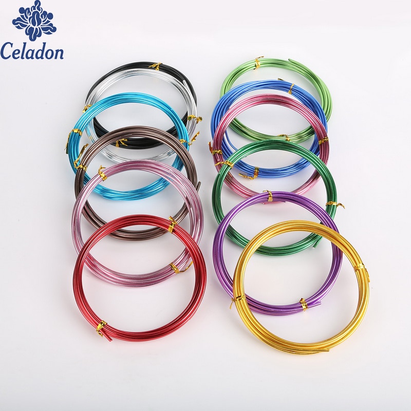 Aankomst Aluminium draad Zachte Metalen Bloemisterij draad Diffierent Kleur Ronde Vormige Diameter 1mm Voor Handgemaakte Naaien Accessoires