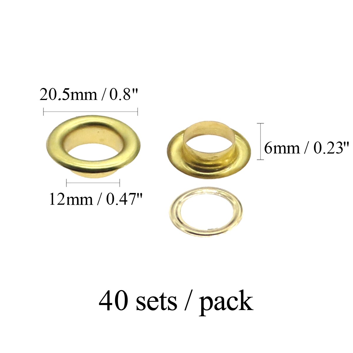 50 sätze/paket (Außen durchmesser) 16,5mm (interne) 10mm (high)5mm öse größen 10mm Runde kante öse tülle silber cyan goldene: gold 12mm 50sets