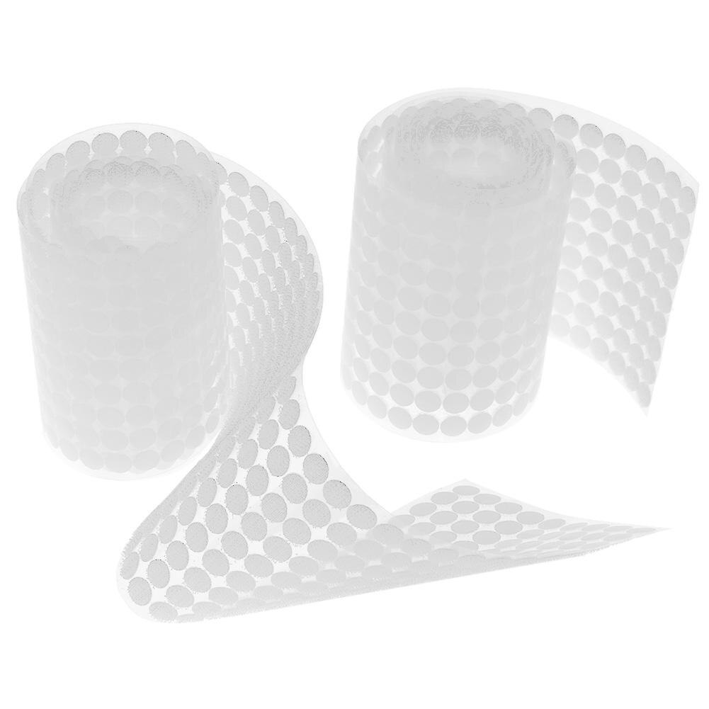 500 par selvklæbende fastgørelsestape krogløkkediske magiske runde fastgørelsestape dobbeltsidet dot nylon klistermærke: Hvid 10mm