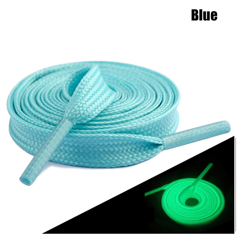 1 paar Lichtgevende Schoenveters voor Kid Sneakers Mannen Vrouwen Sportschoenen Veters Glow In The Dark Night Shoestrings Reflecterende Schoenveters: Blauw