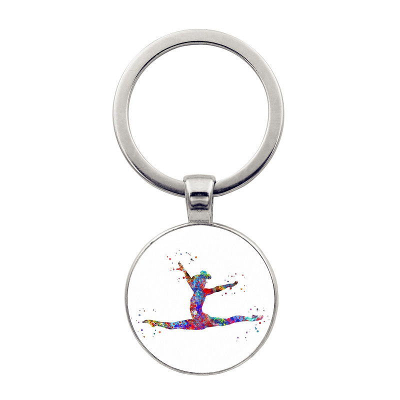 Regalo di gioielli con ciondolo portachiavi per ginnastica ritmica: Colore rosa