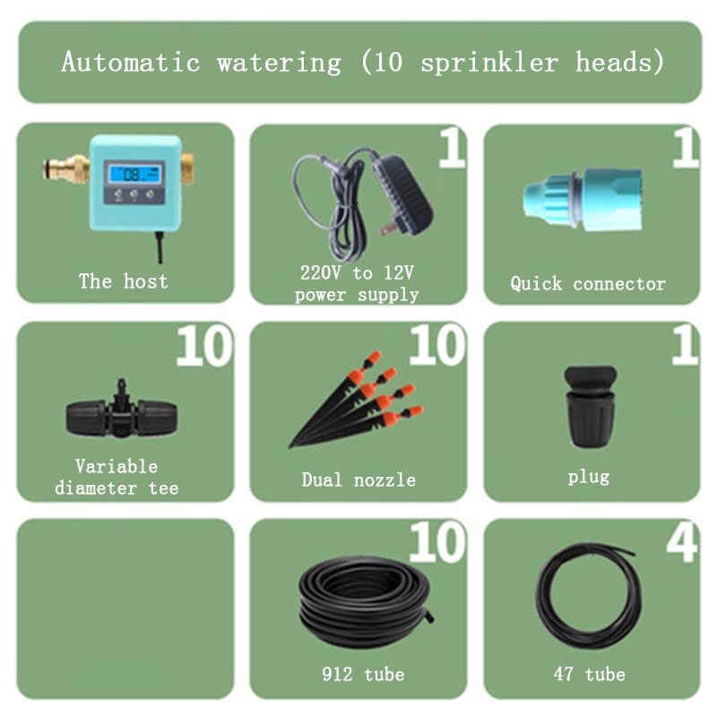 30M Smart Garden plant Drip Irrigation System Automatic Water Pump time Watering Device Sprinkler Spray Cooling Watering Potted: 10M watering kit