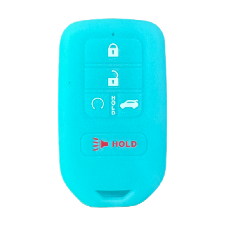 Housse de protection en Silicone pour clé, ensemble de capot pour Honda Pilot Accord Civic CRV, télécommande sans clé à 5 boutons: Luminous blue
