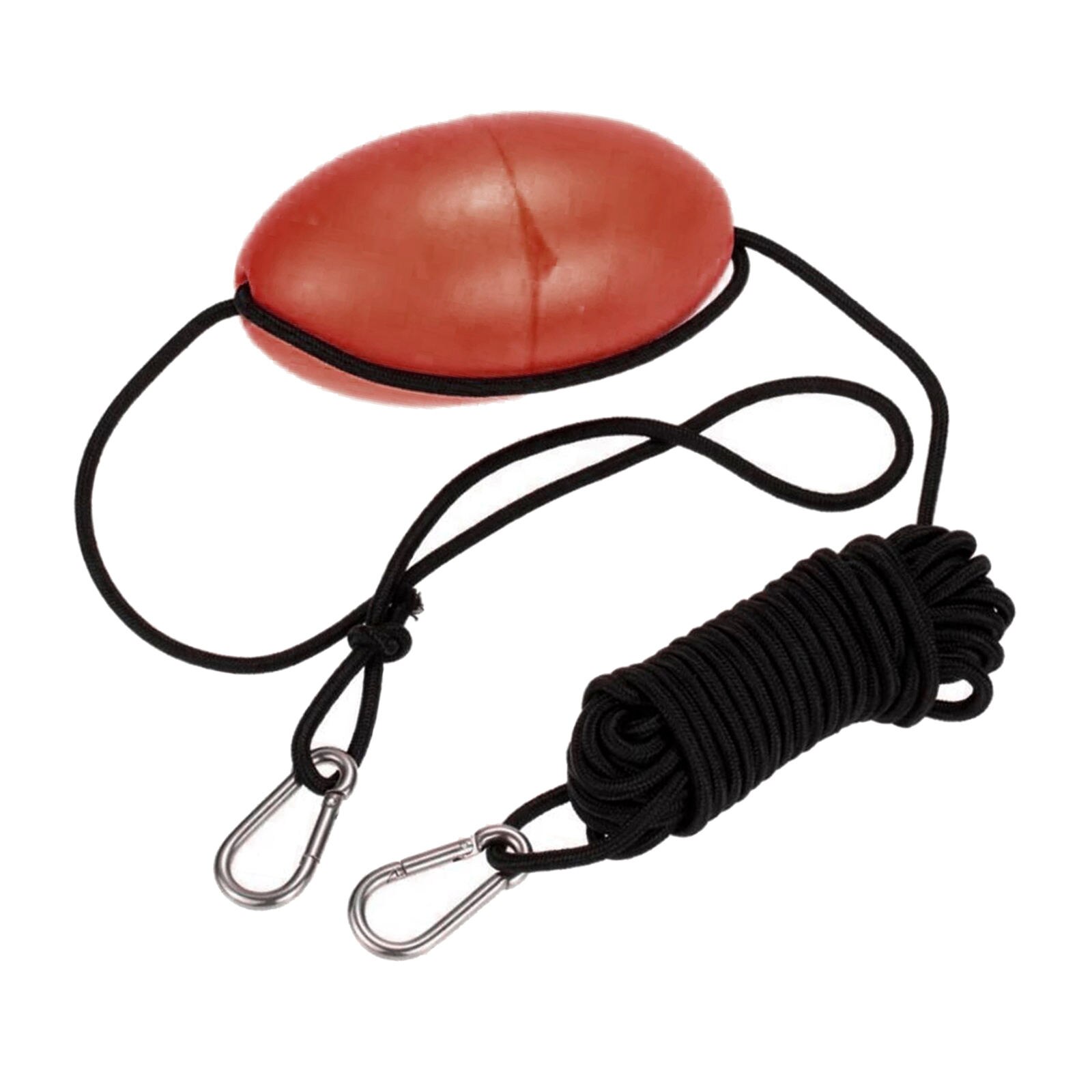 Kayak Anchor Tow Rope Boat Yatch Thow Line with EVA Float Buoy 9.1m / 30ft Long Nylon Rope Stainless Steel Clips