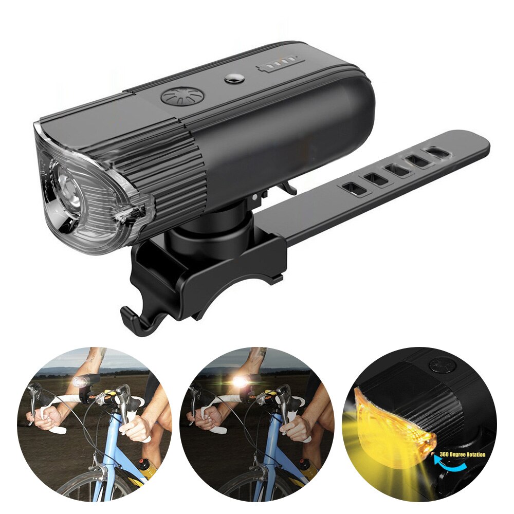 Cykellygter genopladelige 300 lumens cykel led mtb cykellygter vandtætte forlygte cykellommelygte advarselslys a