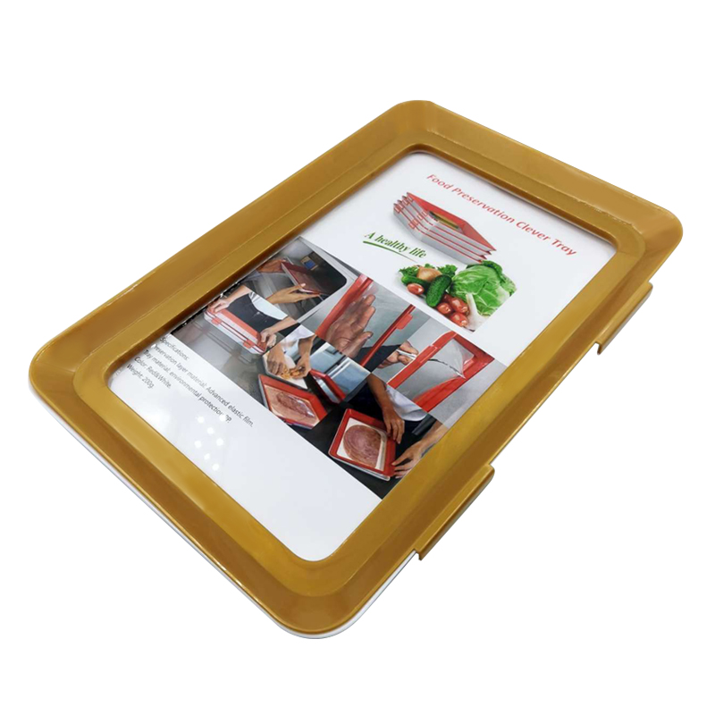 Food Preservation Tray Fresh Keeping Fruit And Dishes Reusable Food Spacer Elastic Food Storage Container: Yellow
