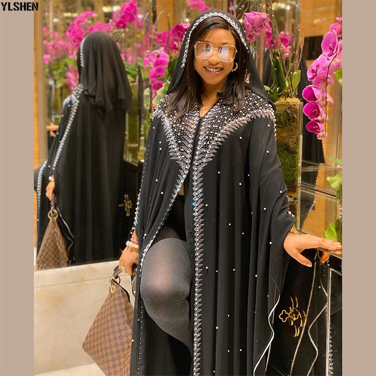 Vestidos africanos de talla grande para mujer, Dashiki, ropa tradicional africana, bata de Boubou, vestido musulmán Aid Eid Mubarak Abaya: Default Title