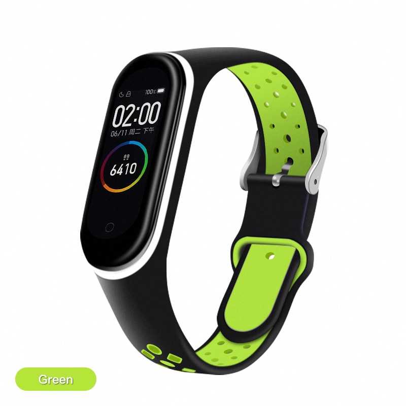 ESVNE Silicone Sport Bracelet Strap For Xiaomi Mi Band 4 Strap Bracelet Miband 3 4 Mi Band 3 Strap Bracelet Miband4 Accessories: Green / For Mi band 4