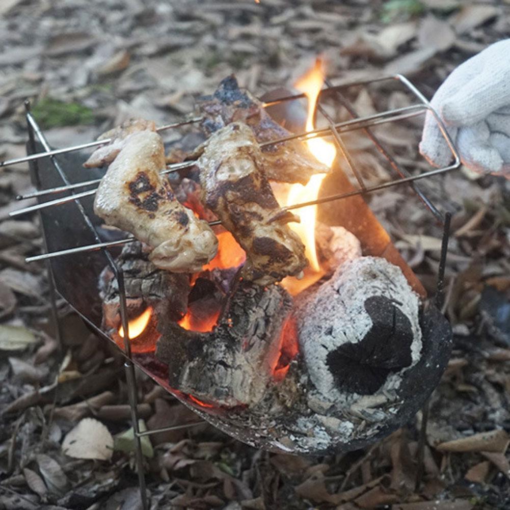 Outdoor Barbecue Rack Ultra Light Incinerator Foldable Camping Bonfire Barbecue Grill Easy Storage Wood Stove Fire Station Rack