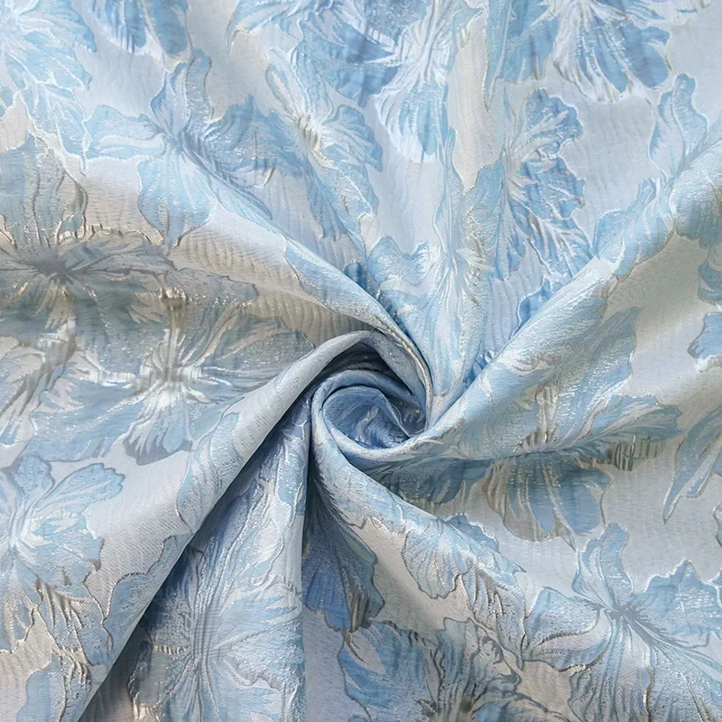 Reliëf Gouden Zijde Elegante Bloem Jacquard Stof Dames Zachte Jurk Pluizige Rok Waszak Diy Naaien Stof