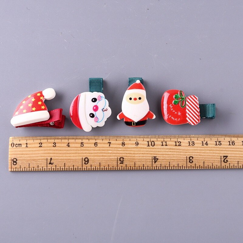 Baby Haar Clips Leuke Snap Clip Pins Kerstmissneeuwman Kerstman Kleur Haarspeldjes Kinderen Meisjes Haarspelden BB Clips