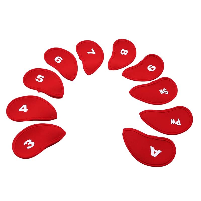 10 st / set golfklubba järnhuvudskydd golf skyddande huvudöverdrag