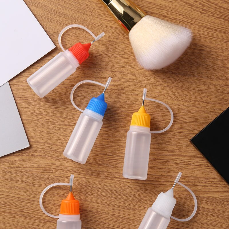 QWELL 5pcs/set 10/20/30/60ML Needle Tip Bottles Empty Applicator Bottles for DIY Liquid Paint Glue Craft Dropper Dispenser