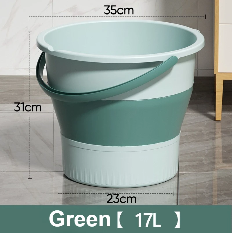 Studentenslaapzaal Plastic Opvouwbare Emmer Vissen Handheld Opvouwbare Emmer Thuis Verdikte Badkamer Draagbare Voet Inweken Emmer: YELLOW