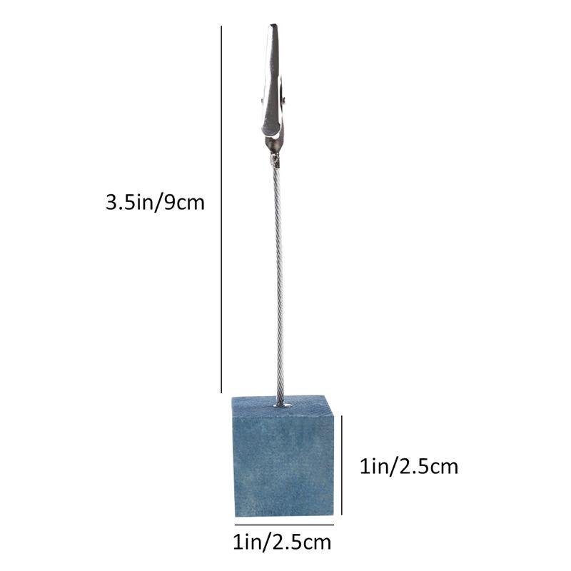 16pcs Pine Base Photo Holder Stand Card Note Desk Memo Clip Seat Card Bracket Desktop Document Holder With Pinewood Base Random