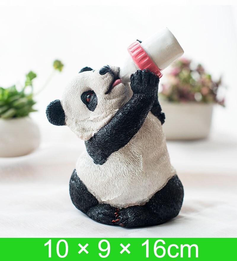Statue de panda mignonne en résine, micro-décoration pour voiture, bureau, jardin extérieur, sculpture animale, décoration, ornement: 12