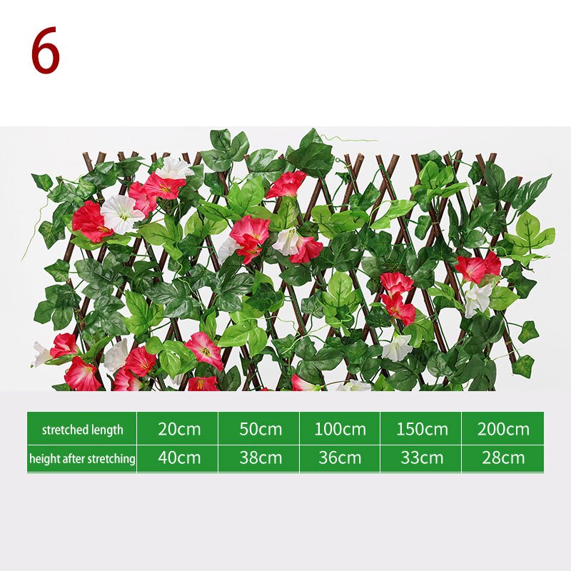 Clôture rétractable artificielle pour plantes de jardin, Simulation de fleurs, feuilles, décoration de jardin, écran de protection en treillis: 6