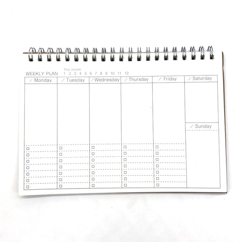 Planner Book Monthly Weekly Daily Agenda Schedule Blank Diary DIY Study Notebook Eco-friendly Paper Stationery School Supplies: 2