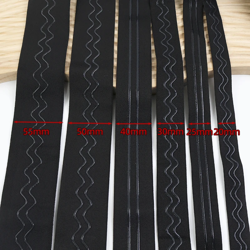 2/5/10m 20-55mm silikonista liukumatonta kuminauhaa vaatteiden ompeluun vyötärönauhan joustonauhaa ulkovaatteiden kuminauhatarvikkeet