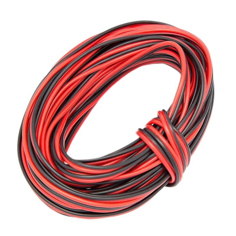 10M 18/20/22 Gauge Awg Elektrische Kabel Draad Vertind Koper Geïsoleerde Led Strip Pvc Zwart + Rood