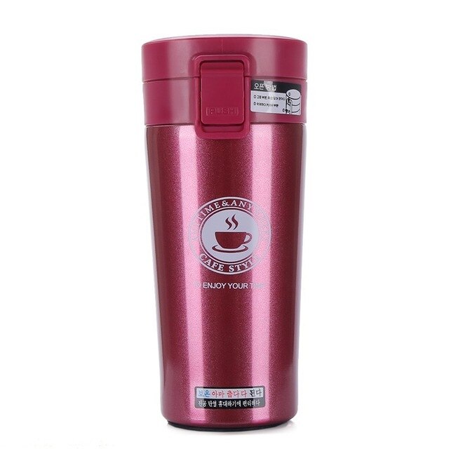 380ml Steel Vacuum Flasks Insulation cup Thermo Double Wall Stainless Travel mug thermoses portable drinkware coffee tea: Red