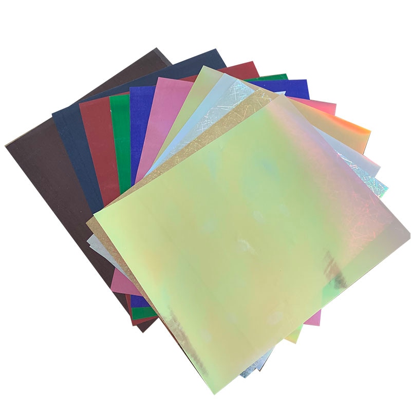 11 lakens 25 cm x 30 cm kleurrijke Warmteoverdracht Vinyl Zilveren Regenboog kleurrijke Ijzer op Film HTV t-shirt
